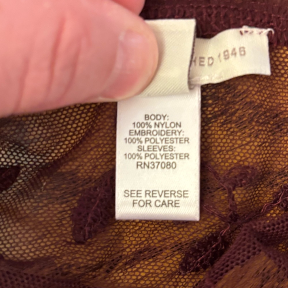 Cato - Maroon Sheer Ruffle Top - Picture 9 of 10